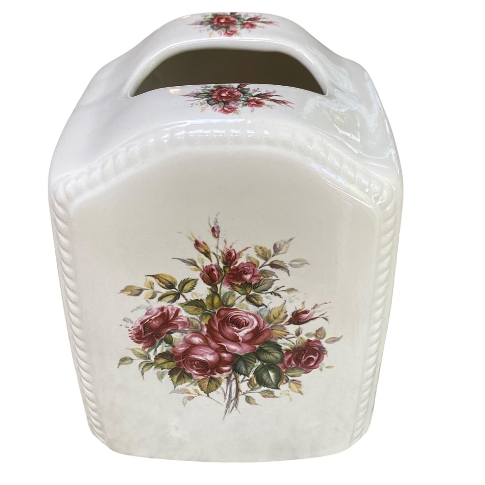 Vintage Athena Rose Rhapsody Ceramic Tissue Box Cover - Picture 4 of 8